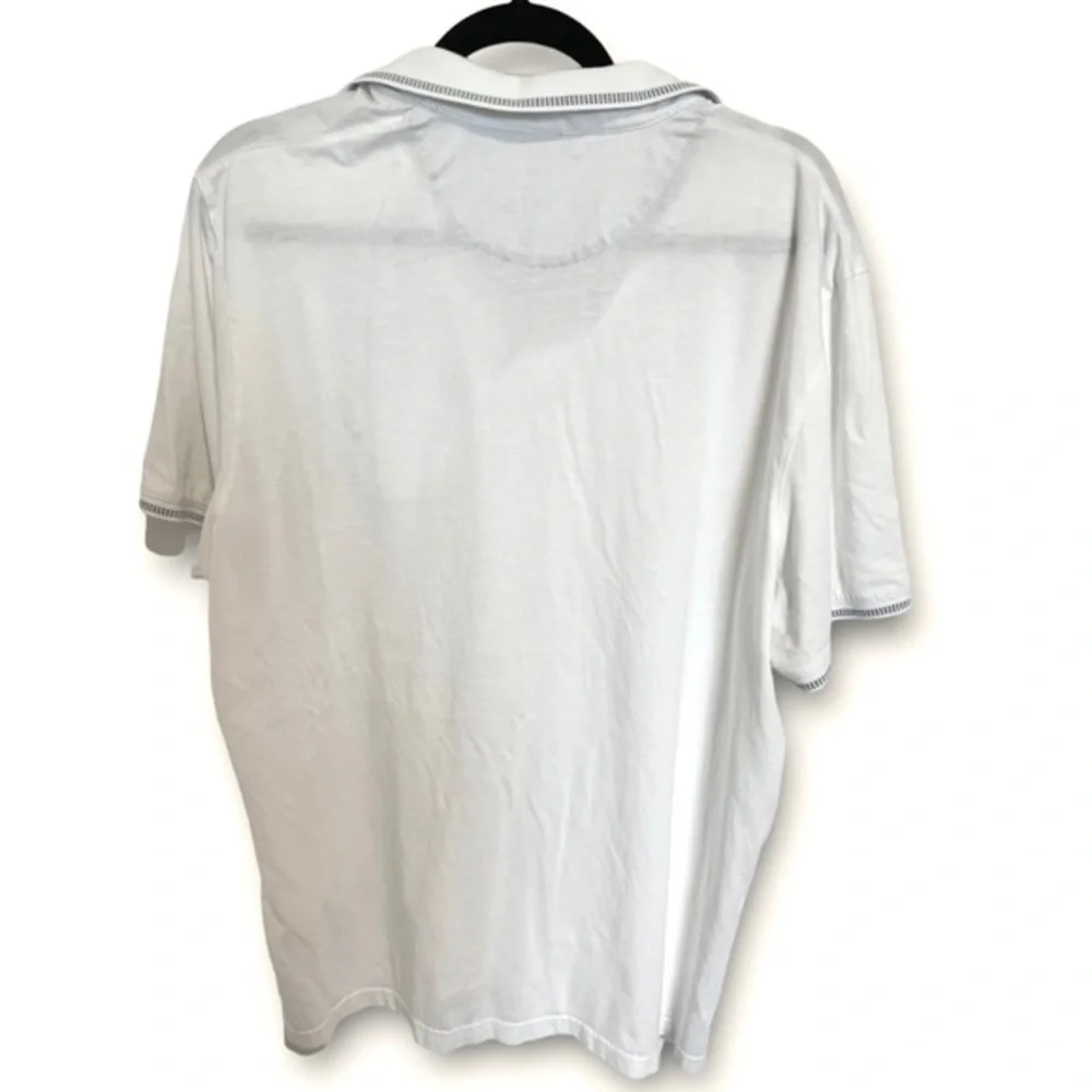 Ted Baker London Polo Shirt Men's Sz 6 Short Sleeve Cotton White‎ Solid Modal